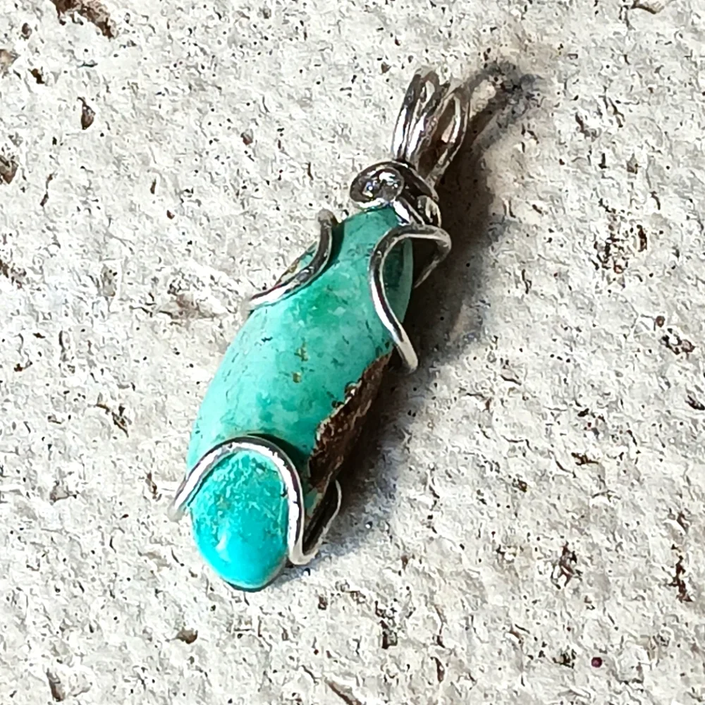 Turquoise Pendant Sterling Silver - Picture 6 of 9